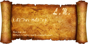 Léhn Márk névjegykártya